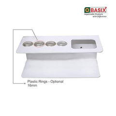 OBASIX®Whiteboard Marker & Duster Holder | Color White In Aluminium - Image 2