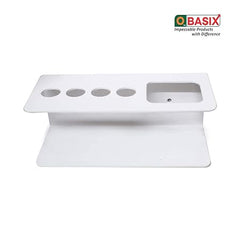 OBASIX®Whiteboard Marker & Duster Holder | Color White In Aluminium - Image 5