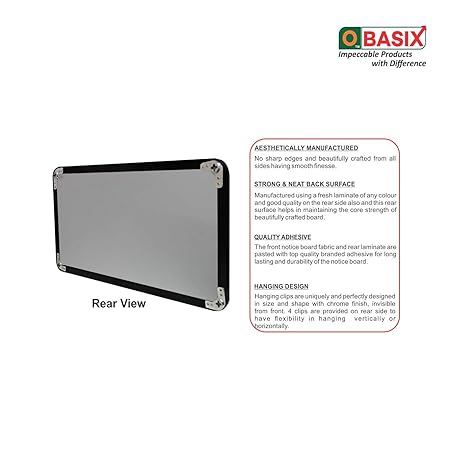 OBASIX® Superior Series Pin-Up Bulletin Notice Board (1x2 Feet) Green For School College Office | Powder Coated Black Frame SPBGPCB3060 - Image 6