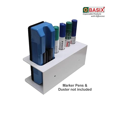 OBASIX®Whiteboard Marker & Duster Holder | Color White In Aluminium - Image 7