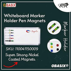 OBASIX® Whiteboard Marker Holder With Super Strong Nickel Coated Magnets (5 Pc Pack)| Set Of 2 Packets (Total 10 PCS)| Magnetic Pencil Holder - Image 3