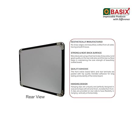 OBASIX® Superior Series Pin-Up Bulletin Notice Board (3x4 Feet) Maroon For School College Office | Powder Coated Black Frame SPBMPCB90120 - Image 5