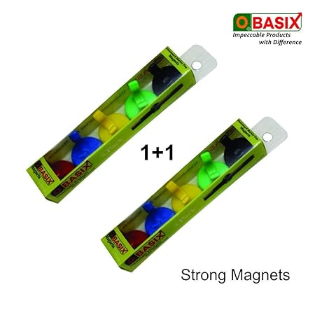 OBASIX® Whiteboard Marker Holder With Super Strong Nickel Coated Magnets (5 Pc Pack)| Set Of 2 Packets (Total 10 PCS)| Magnetic Pencil Holder - Image 2