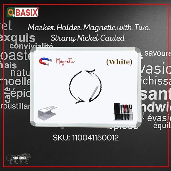 OBASIX®White Board Marker Holder Magnetic With Two Super Strong Magnets | Colour Black - Image 6