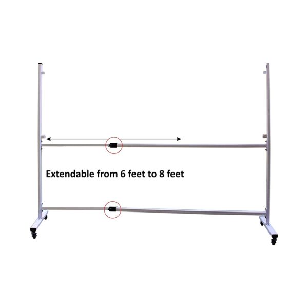 OBASIX® Superior Series White Board (4x6 Feet) Magnetic | Natural Finesse Heavy Aluminium Frame with Movable and Adjustable Whiteboard Stand SMWBWS120180 - Image 3