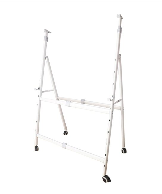 OBASIX® Multiple Hanging Movable Whiteboard Stand| Height and Width Adjustable with 2inches Lockable Wheels| Powder Coated White