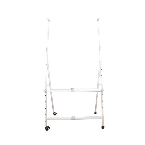 OBASIX® Multiple Hanging Movable Whiteboard Stand| Height and Width Adjustable with 2inches Lockable Wheels| Powder Coated White - Image 2