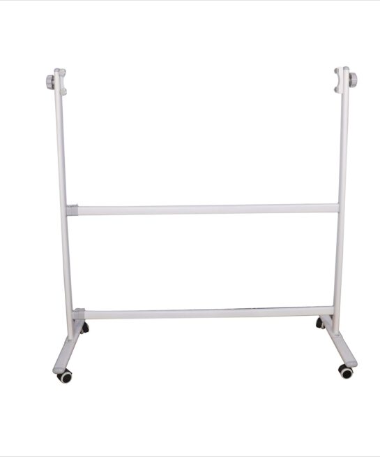 OBASIX® Revolving and Width Adjustable Whiteboard Stand Revolves 360| Powder Coated White| with 2inch Lockable Wheels| Suitable for 4fts to 7fts Board
