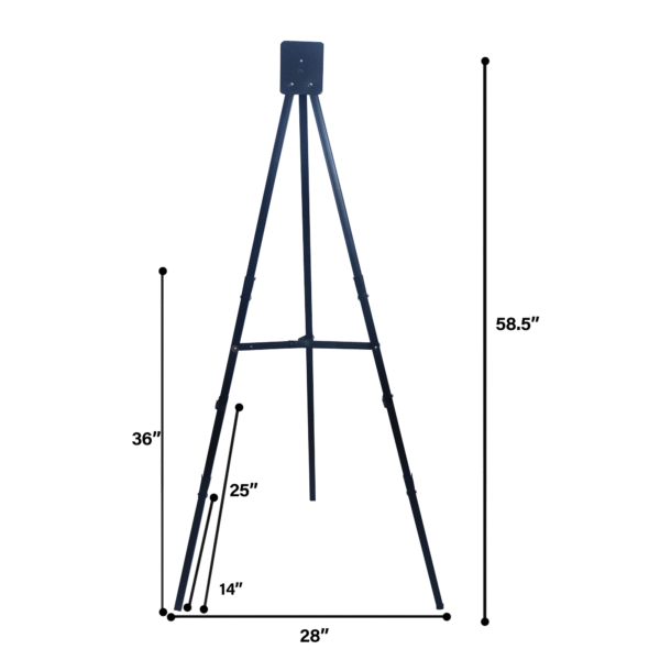 OBASIX® 5FT Heavy-Duty Folding Easel Stand | Tripod Display Stand for Whiteboard, Notice Board, Blackboard | Supports Up to 4x4 Ft boards | Ideal for Office, Presentation, Display & Advertising | Powder-Coated Black - Image 4