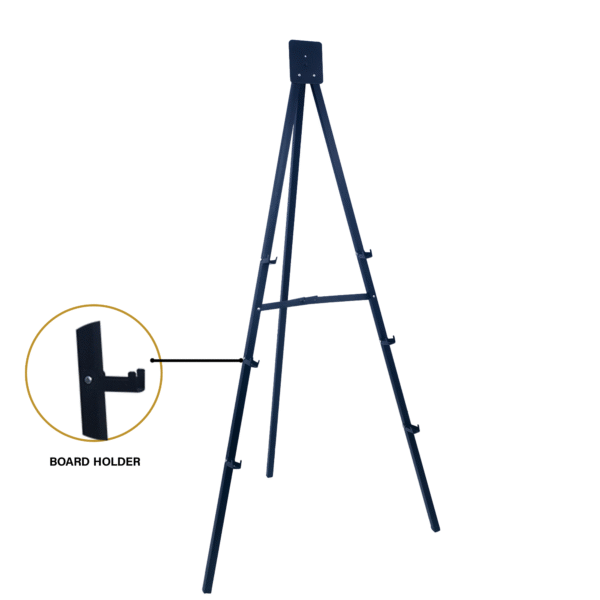 OBASIX® 5FT Heavy-Duty Folding Easel Stand | Tripod Display Stand for Whiteboard, Notice Board, Blackboard | Supports Up to 4x4 Ft boards | Ideal for Office, Presentation, Display & Advertising | Powder-Coated Black - Image 3
