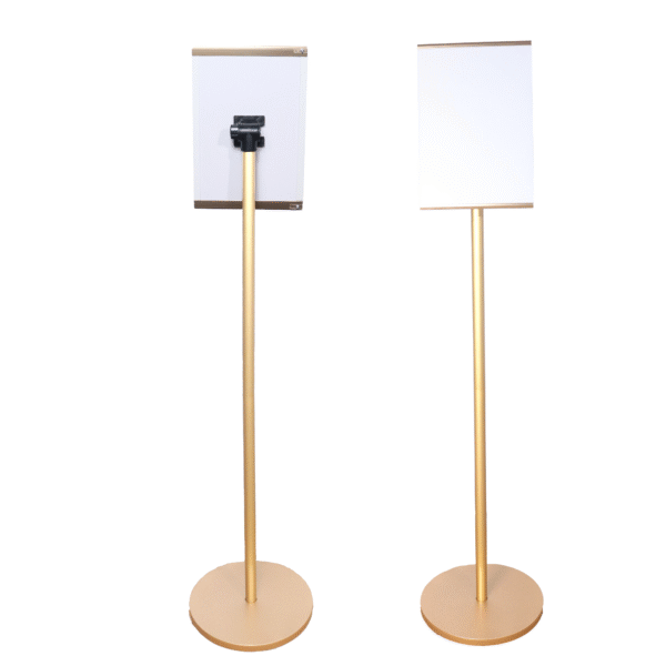 OBASIX® Metal Display Stand with A3 Acrylic Sheet With Angle Adjustment |Powder Coated Golden - Image 3