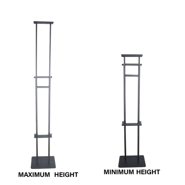 OBASIX® Height Adjustabe Metal Display Stand for Commercial Advertisement Poster Stand Restaurants Menu | Powder Coated Black AMS-06 - Image 2
