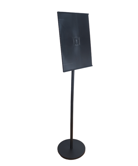 OBASIX® Metal Display Stand with A4 Acrylic Sheet With Angle Adjustment |Powder Coated Black (Black A4)